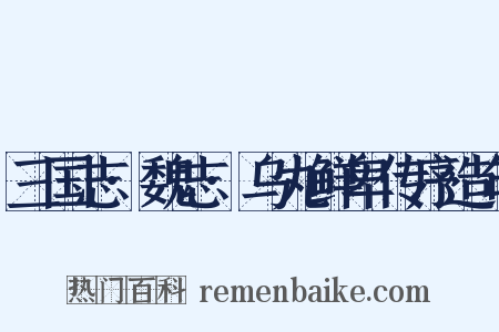 三国志·魏志·乌丸鲜卑传序造句是什么意思的图片